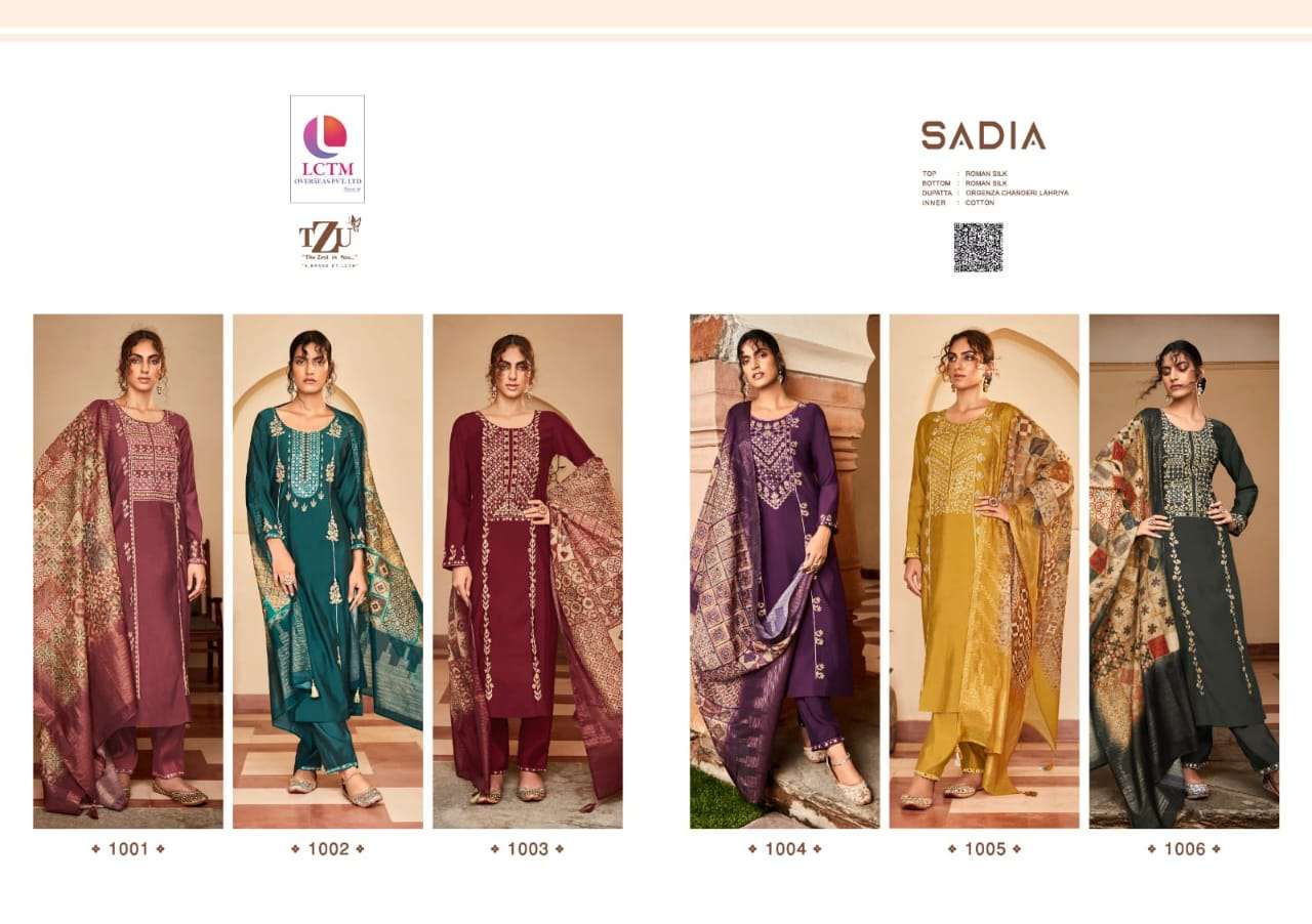 SADIA BY TZU 1001 TO 1006 SERIES FESTIVE TRADITIONAL WEAR COLLECTION BEAUTIFUL STYLISH FANCY COLORFUL PARTY WEAR & OCCASIONAL WEAR SILK DRESSES AT WHOLESALE PRICE