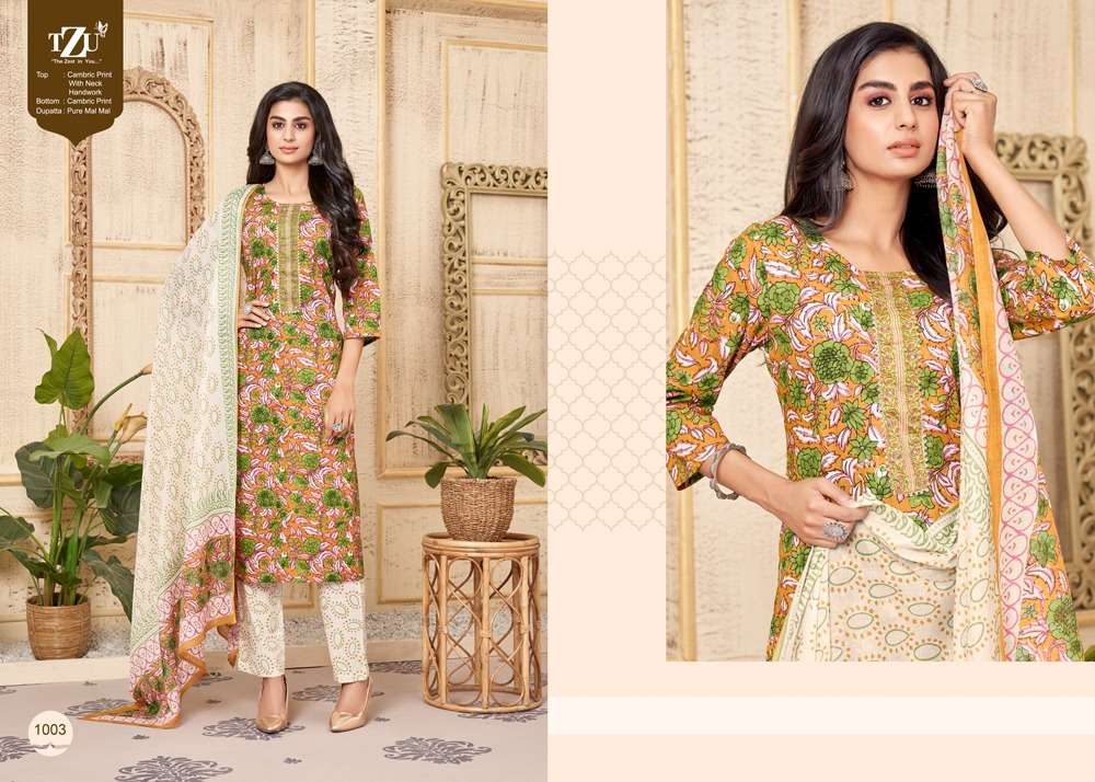 Umaiza By Tzu 1001 To 1008 Series Festive Traditional Wear Collection Beautiful Stylish Fancy Colorful Party Wear & Occasional Wear Dresses With Mal Mal Dupatta At Wholesale Price