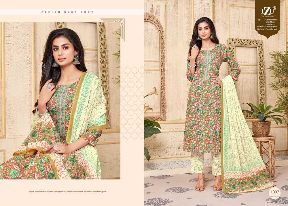 Umaiza By Tzu 1001 To 1008 Series Festive Traditional Wear Collection Beautiful Stylish Fancy Colorful Party Wear & Occasional Wear Dresses With Mal Mal Dupatta At Wholesale Price