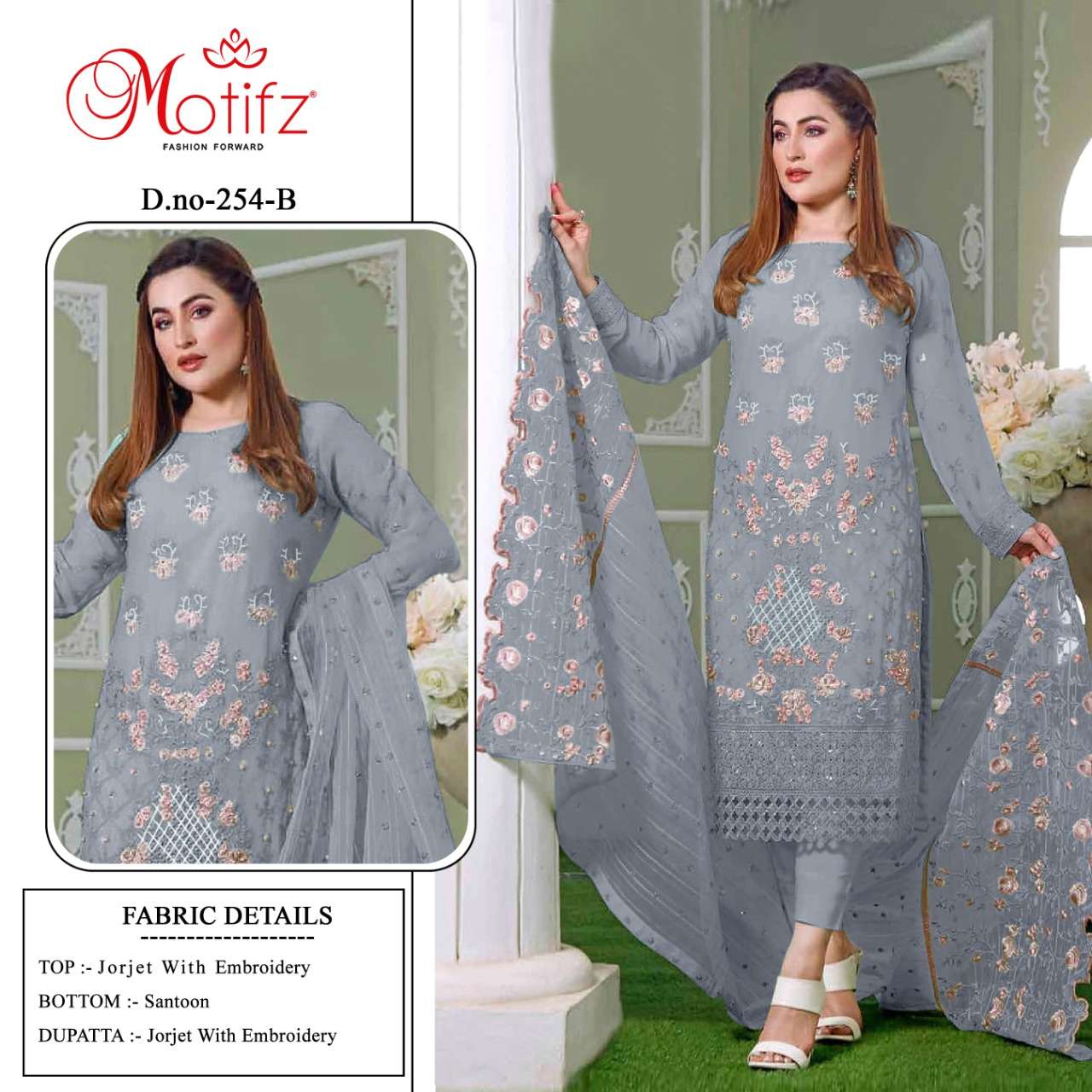 Motifz Hit Design 254 Colours By Motifz 254-A To 254-D Series Designer Pakistani Suits Beautiful Fancy Colorful Stylish Party Wear & Occasional Wear Georgette Dresses At Wholesale Price