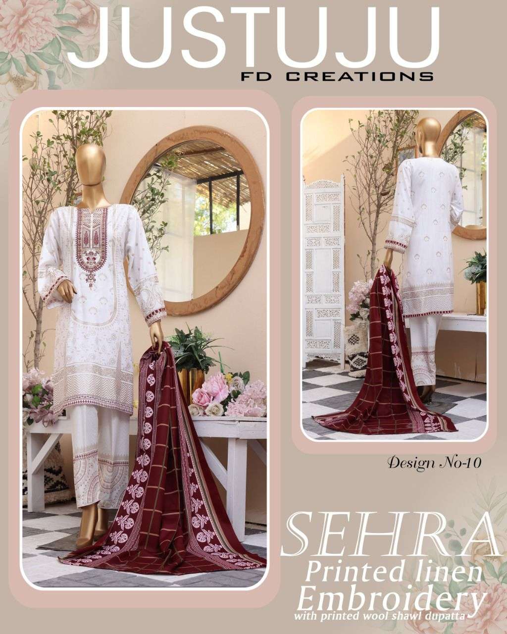 SEHRA WINTER BY FD CREATION 01 TO 12 SERIES BEAUTIFUL PAKISTANI SUITS COLORFUL STYLISH FANCY CASUAL WEAR & ETHNIC WEAR LINEN PRINT DRESSES AT WHOLESALE PRICE