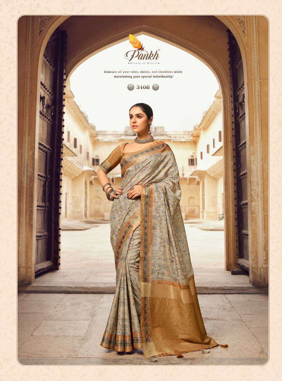 Chhapa Vol-2 By Pankh Creation 3401 To 3413 Series Indian Traditional Wear Collection Beautiful Stylish Fancy Colorful Party Wear & Occasional Wear Silk Sarees At Wholesale Price