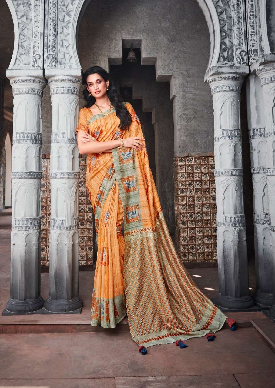 PANAMA BY SR 01 TO 10 SERIES INDIAN TRADITIONAL WEAR COLLECTION BEAUTIFUL STYLISH FANCY COLORFUL PARTY WEAR & OCCASIONAL WEAR SOFT LINEN SAREES AT WHOLESALE PRICE