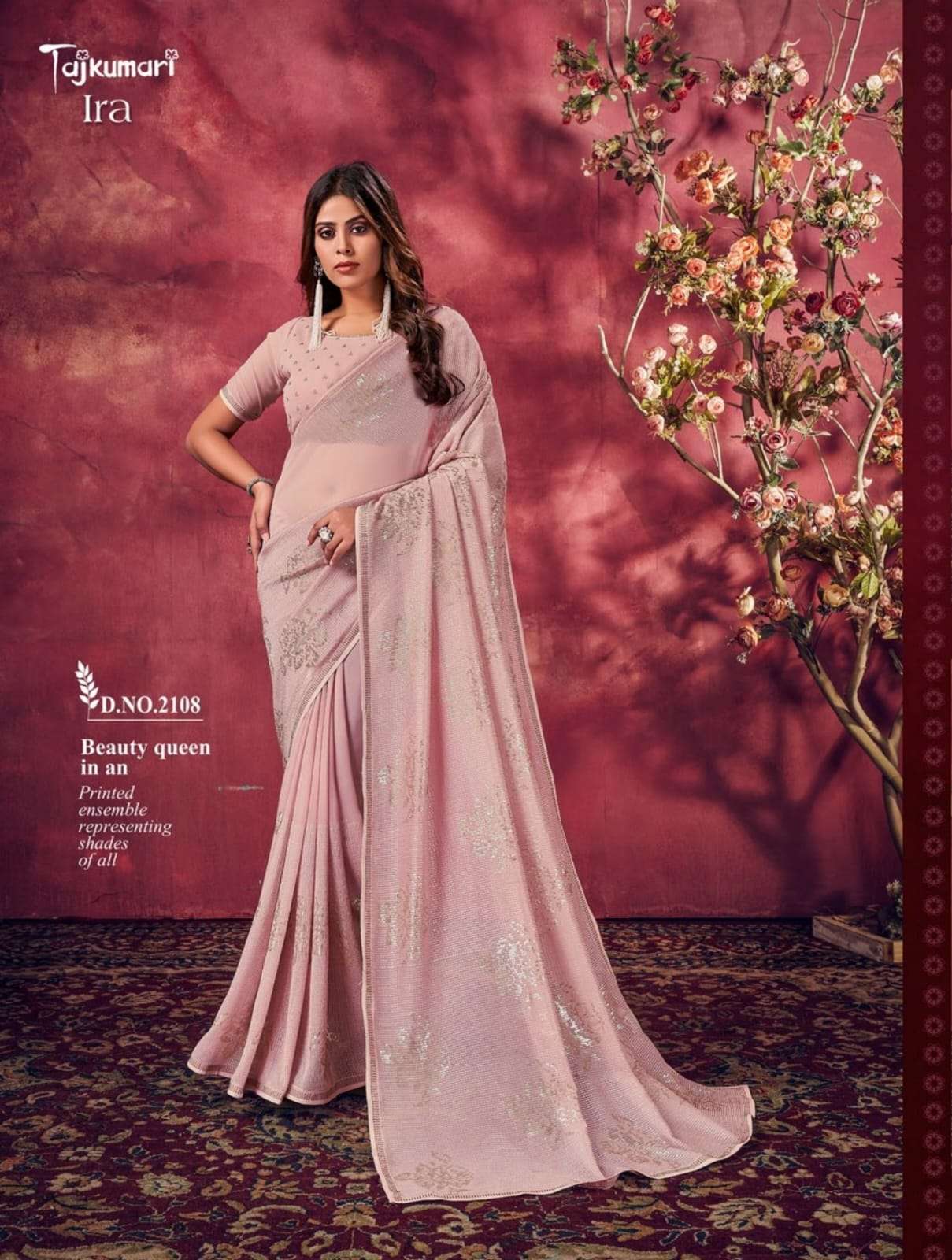IRA BY TAJKUMARI 2101 TO 2108 SERIES INDIAN TRADITIONAL WEAR COLLECTION BEAUTIFUL STYLISH FANCY COLORFUL PARTY WEAR & OCCASIONAL WEAR PURE GEORGETTE SAREES AT WHOLESALE PRICE