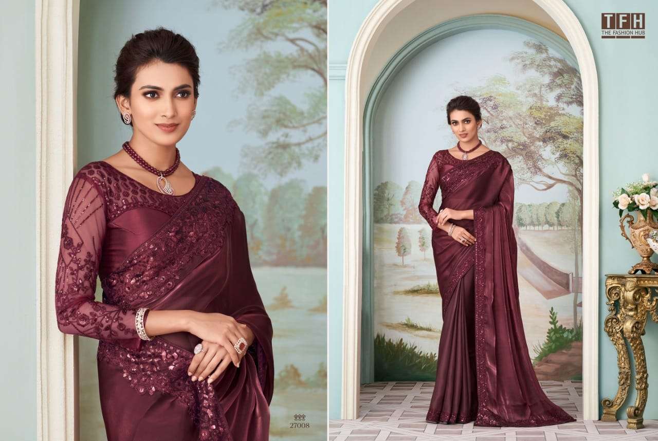 Silver Screen Vol-17 By Tfh 27001 To 27018 Series Indian Traditional Wear Collection Beautiful Stylish Fancy Colorful Party Wear & Occasional Wear Silk Sarees At Wholesale Price