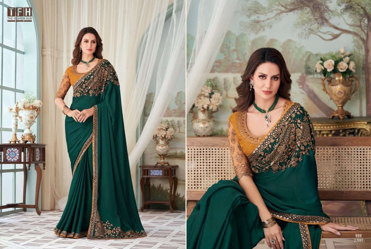 Silver Screen Vol-17 By Tfh 27001 To 27018 Series Indian Traditional Wear Collection Beautiful Stylish Fancy Colorful Party Wear & Occasional Wear Silk Sarees At Wholesale Price