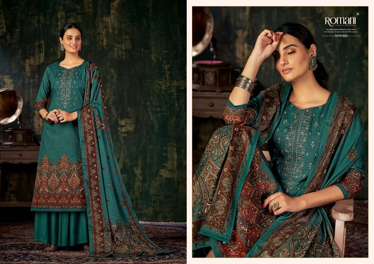 MAREENA VOL-7 BY ROMANI 1070-001 TO 1070-010 SERIES BEAUTIFUL SUITS COLORFUL STYLISH FANCY CASUAL WEAR & ETHNIC WEAR SOFT COTTON PRINT DRESSES AT WHOLESALE PRICE