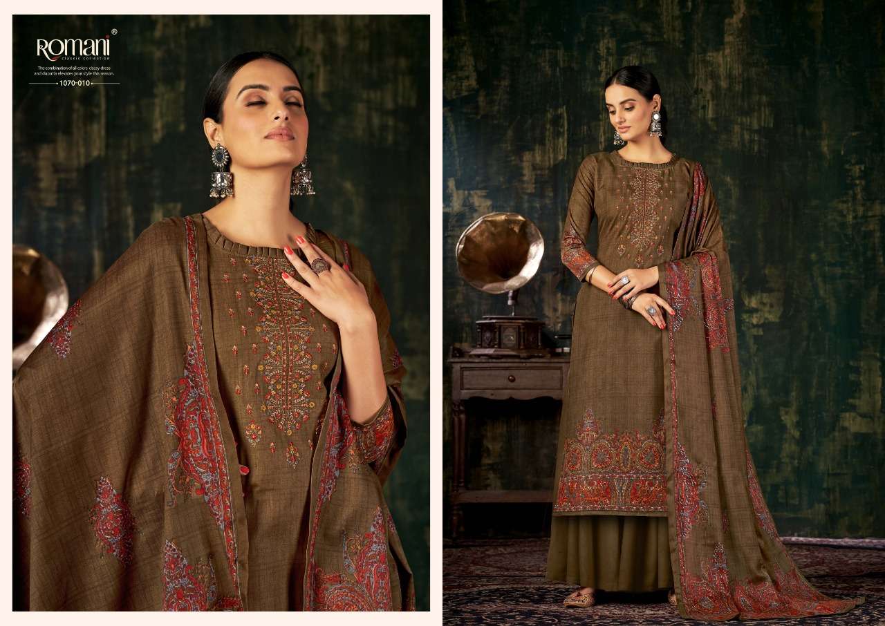 MAREENA VOL-7 BY ROMANI 1070-001 TO 1070-010 SERIES BEAUTIFUL SUITS COLORFUL STYLISH FANCY CASUAL WEAR & ETHNIC WEAR SOFT COTTON PRINT DRESSES AT WHOLESALE PRICE