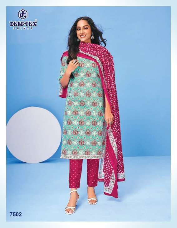 MISS INDIA VOL-75 BY DEEPTEX 7501 TO 7526 SERIES BEAUTIFUL SUITS COLORFUL STYLISH FANCY CASUAL WEAR & ETHNIC WEAR HEAVY COTTON PRINT DRESSES AT WHOLESALE PRICE