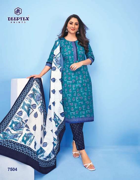 MISS INDIA VOL-75 BY DEEPTEX 7501 TO 7526 SERIES BEAUTIFUL SUITS COLORFUL STYLISH FANCY CASUAL WEAR & ETHNIC WEAR HEAVY COTTON PRINT DRESSES AT WHOLESALE PRICE
