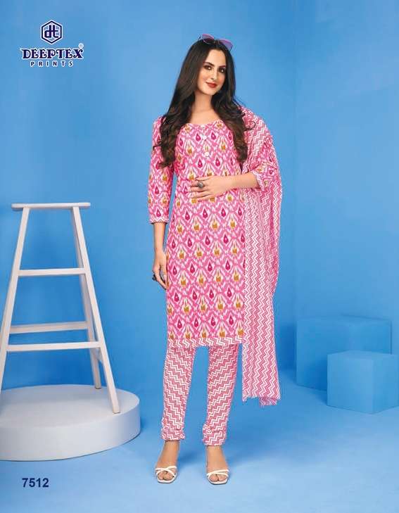 MISS INDIA VOL-75 BY DEEPTEX 7501 TO 7526 SERIES BEAUTIFUL SUITS COLORFUL STYLISH FANCY CASUAL WEAR & ETHNIC WEAR HEAVY COTTON PRINT DRESSES AT WHOLESALE PRICE
