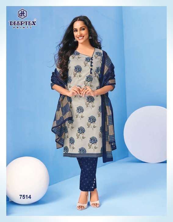 MISS INDIA VOL-75 BY DEEPTEX 7501 TO 7526 SERIES BEAUTIFUL SUITS COLORFUL STYLISH FANCY CASUAL WEAR & ETHNIC WEAR HEAVY COTTON PRINT DRESSES AT WHOLESALE PRICE