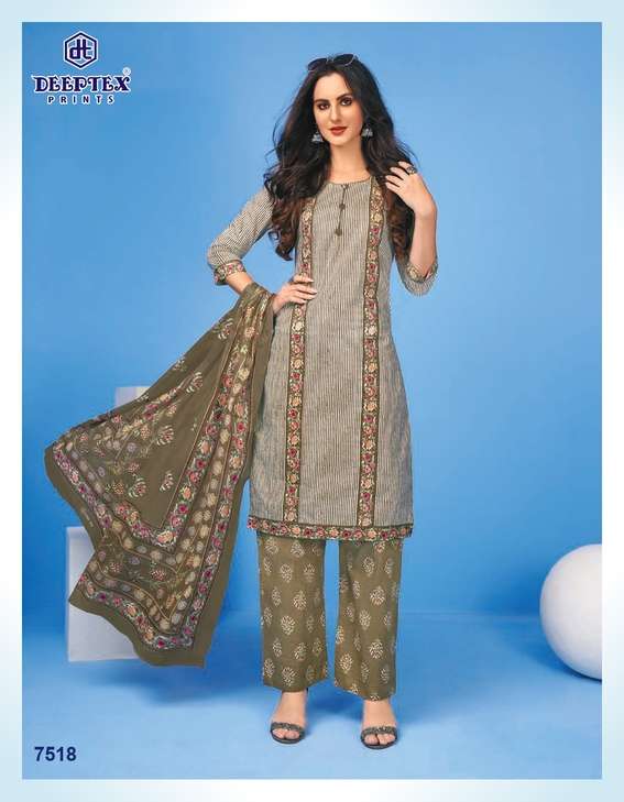 MISS INDIA VOL-75 BY DEEPTEX 7501 TO 7526 SERIES BEAUTIFUL SUITS COLORFUL STYLISH FANCY CASUAL WEAR & ETHNIC WEAR HEAVY COTTON PRINT DRESSES AT WHOLESALE PRICE