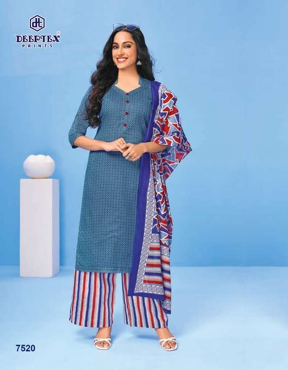 MISS INDIA VOL-75 BY DEEPTEX 7501 TO 7526 SERIES BEAUTIFUL SUITS COLORFUL STYLISH FANCY CASUAL WEAR & ETHNIC WEAR HEAVY COTTON PRINT DRESSES AT WHOLESALE PRICE