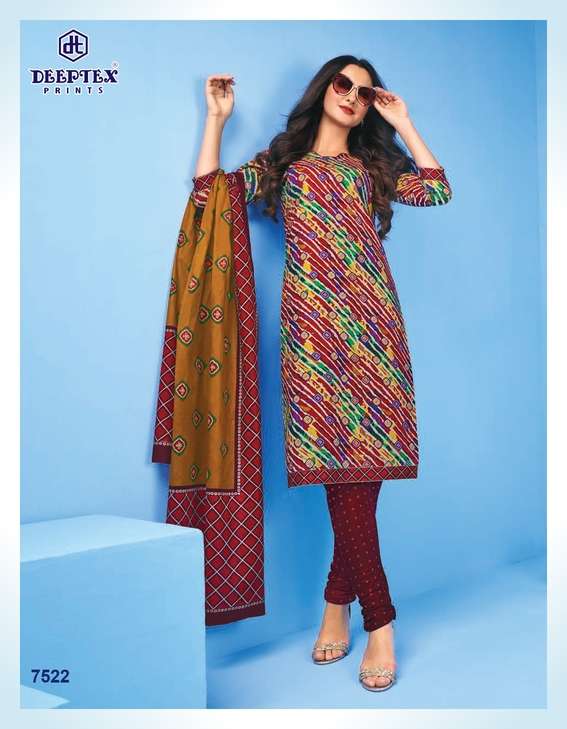 MISS INDIA VOL-75 BY DEEPTEX 7501 TO 7526 SERIES BEAUTIFUL SUITS COLORFUL STYLISH FANCY CASUAL WEAR & ETHNIC WEAR HEAVY COTTON PRINT DRESSES AT WHOLESALE PRICE