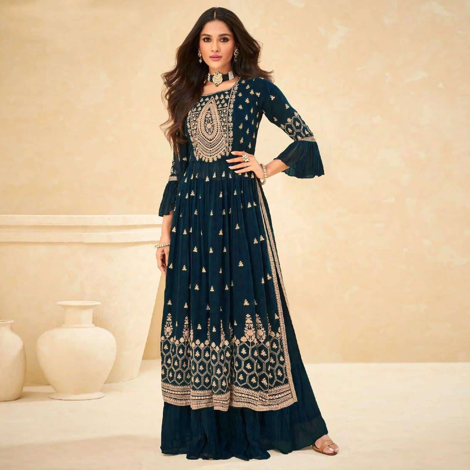 LG-1590 COLOURS BY FASHID WHOLESALE 1590-A TO 1590-B SERIES BEAUTIFUL SUITS COLORFUL STYLISH FANCY CASUAL WEAR & ETHNIC WEAR GEORGETTE DRESSES AT WHOLESALE PRICE
