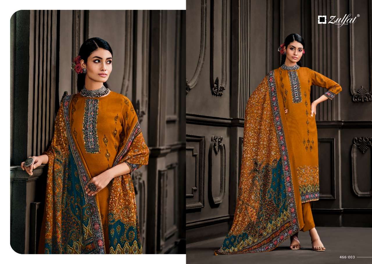 Kashmira Vol-2 By Zulfat 466-001 To 466-010 Series Beautiful Suits Colorful Stylish Fancy Casual Wear & Ethnic Wear Pure Pashmina Dresses At Wholesale Price