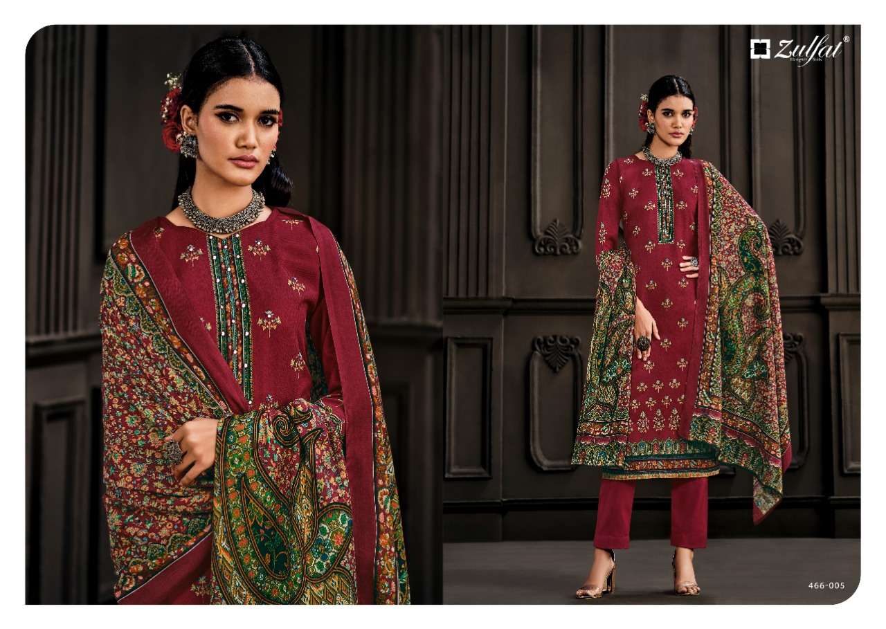 Kashmira Vol-2 By Zulfat 466-001 To 466-010 Series Beautiful Suits Colorful Stylish Fancy Casual Wear & Ethnic Wear Pure Pashmina Dresses At Wholesale Price