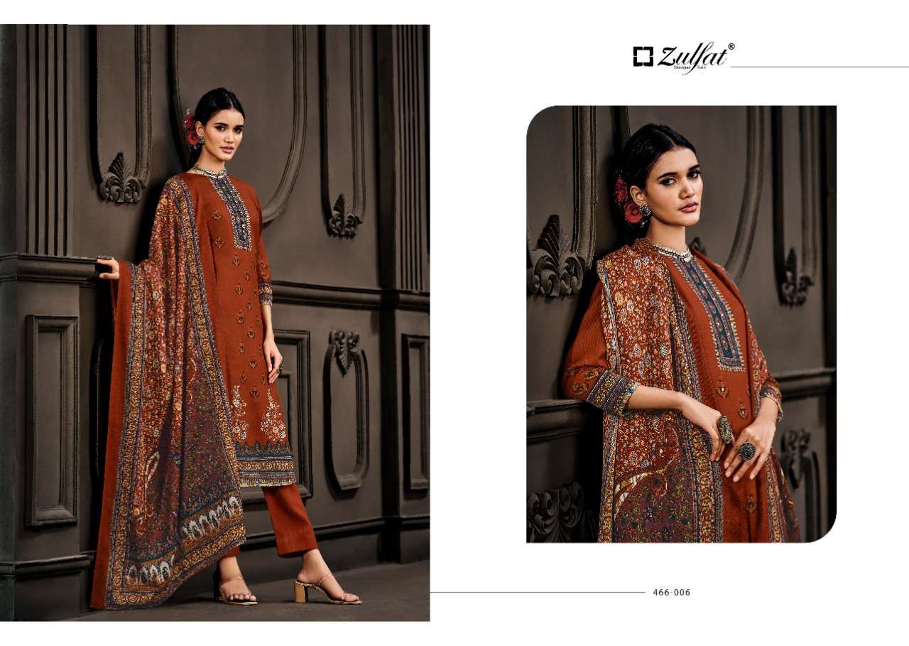 Kashmira Vol-2 By Zulfat 466-001 To 466-010 Series Beautiful Suits Colorful Stylish Fancy Casual Wear & Ethnic Wear Pure Pashmina Dresses At Wholesale Price