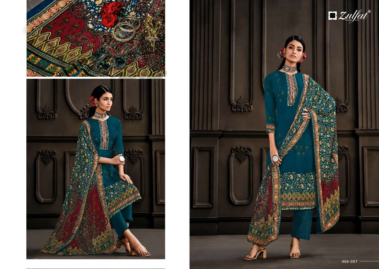 Kashmira Vol-2 By Zulfat 466-001 To 466-010 Series Beautiful Suits Colorful Stylish Fancy Casual Wear & Ethnic Wear Pure Pashmina Dresses At Wholesale Price