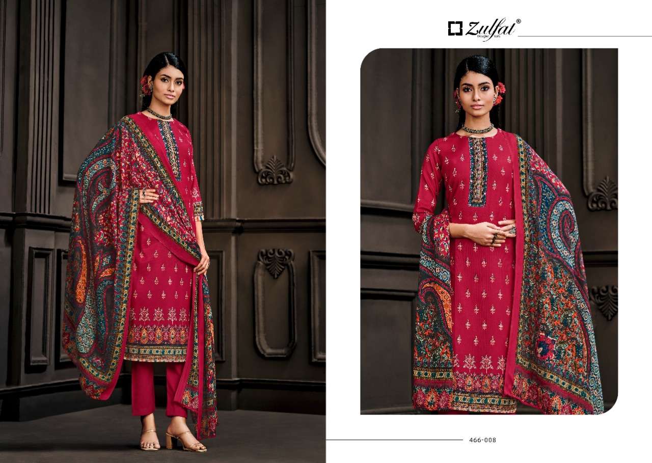 Kashmira Vol-2 By Zulfat 466-001 To 466-010 Series Beautiful Suits Colorful Stylish Fancy Casual Wear & Ethnic Wear Pure Pashmina Dresses At Wholesale Price