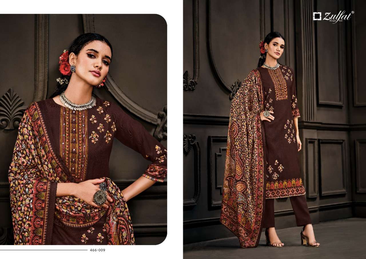 Kashmira Vol-2 By Zulfat 466-001 To 466-010 Series Beautiful Suits Colorful Stylish Fancy Casual Wear & Ethnic Wear Pure Pashmina Dresses At Wholesale Price
