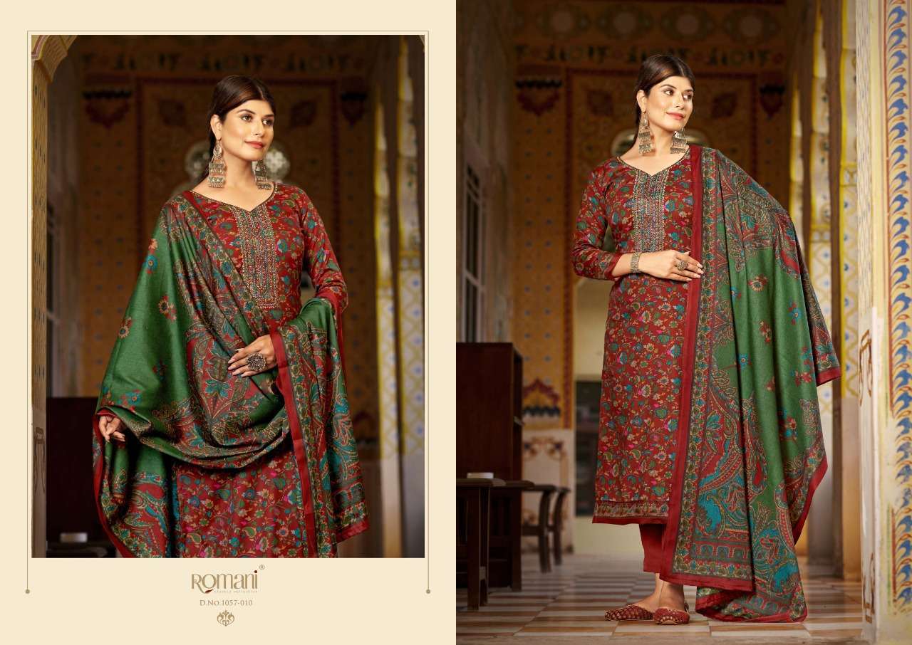 Soneri By Romani 1057-001 To 1057-010 Series Beautiful Festive Suits Colorful Stylish Fancy Casual Wear & Ethnic Wear Premium Pashmina With Work Dresses At Wholesale Price