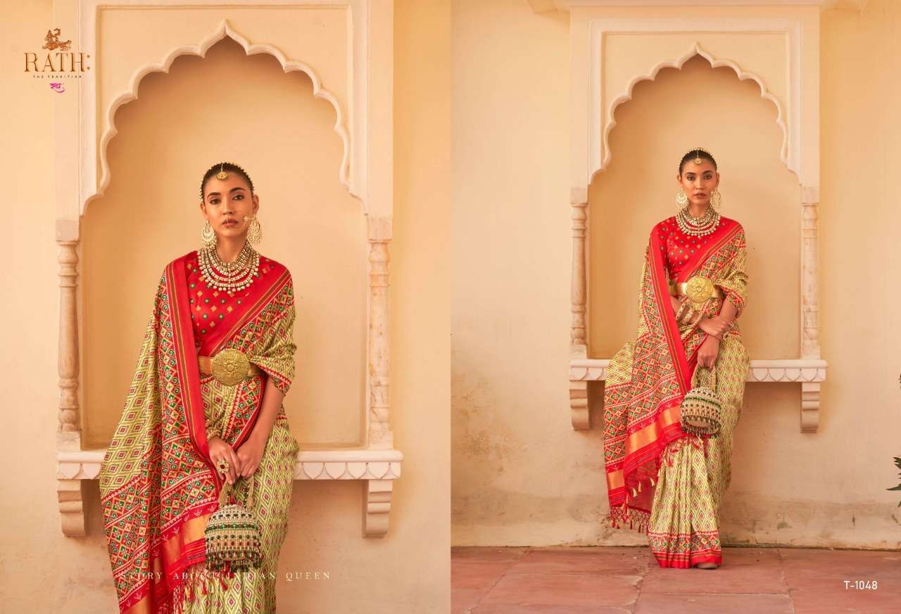 Raajmata By Rath 1040 To 1048 Series Indian Traditional Wear Collection Beautiful Stylish Fancy Colorful Party Wear & Occasional Wear Tussar Silk Sarees At Wholesale Price