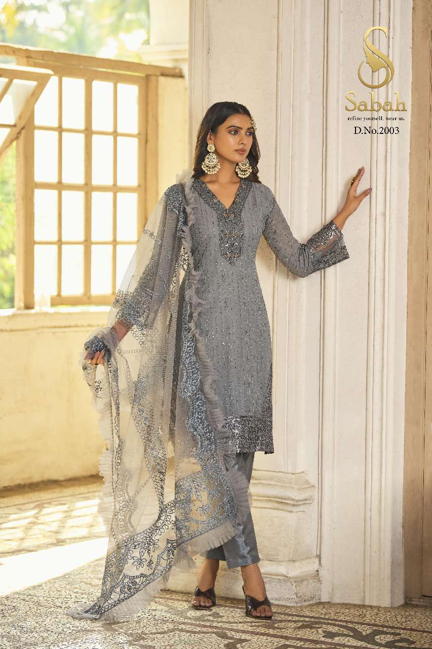 Begum By Sabah 2001 To 2005 Series Beautiful Stylish Suits Fancy Colorful Casual Wear & Ethnic Wear & Ready To Wear Heavy Faux Georgette Dresses At Wholesale Price