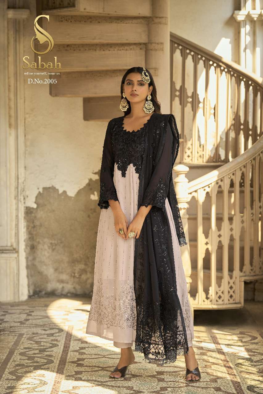 Begum By Sabah 2001 To 2005 Series Beautiful Stylish Suits Fancy Colorful Casual Wear & Ethnic Wear & Ready To Wear Heavy Faux Georgette Dresses At Wholesale Price