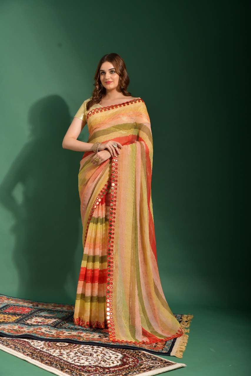 Floral Vol-5 By Pc 01 To 05 Series Indian Traditional Wear Collection Beautiful Stylish Fancy Colorful Party Wear & Occasional Wear Chiffon Sarees At Wholesale Price
