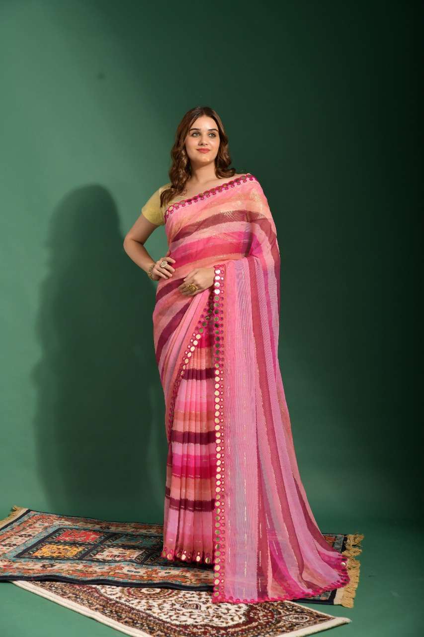 Floral Vol-5 By Pc 01 To 05 Series Indian Traditional Wear Collection Beautiful Stylish Fancy Colorful Party Wear & Occasional Wear Chiffon Sarees At Wholesale Price