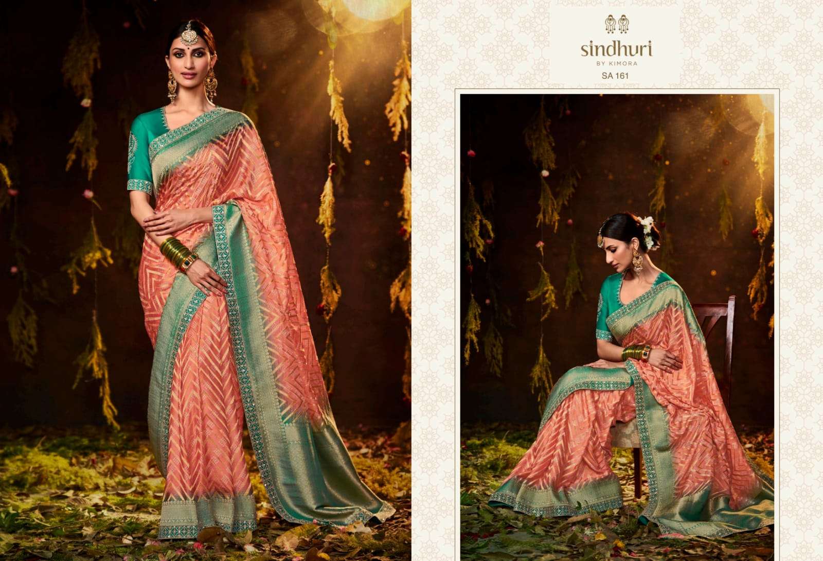 Sindhuri Bandhej By Kimora Fashion 154 To 164 Series Indian Traditional Wear Collection Beautiful Stylish Fancy Colorful Party Wear & Occasional Wear Silk Sarees At Wholesale Price