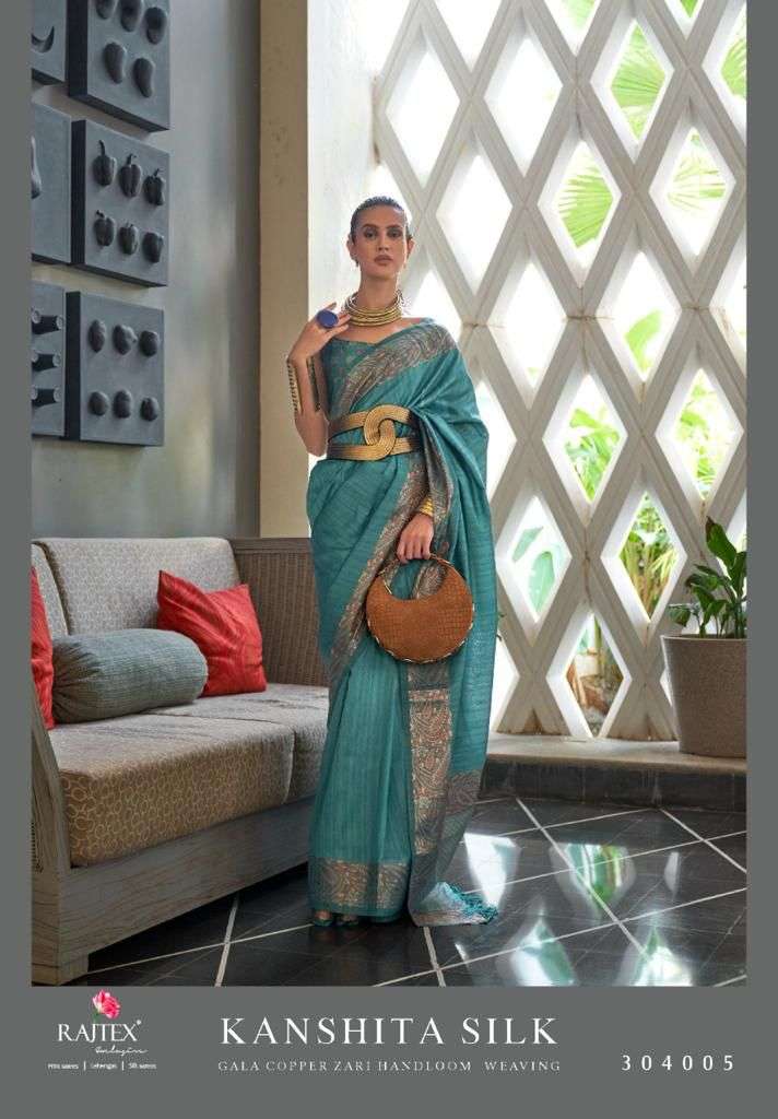 Kanshita Silk By Raj Tex 304001 To 304006 Series Indian Traditional Wear Collection Beautiful Stylish Fancy Colorful Party Wear & Occasional Wear Tussar Silk Sarees At Wholesale Price