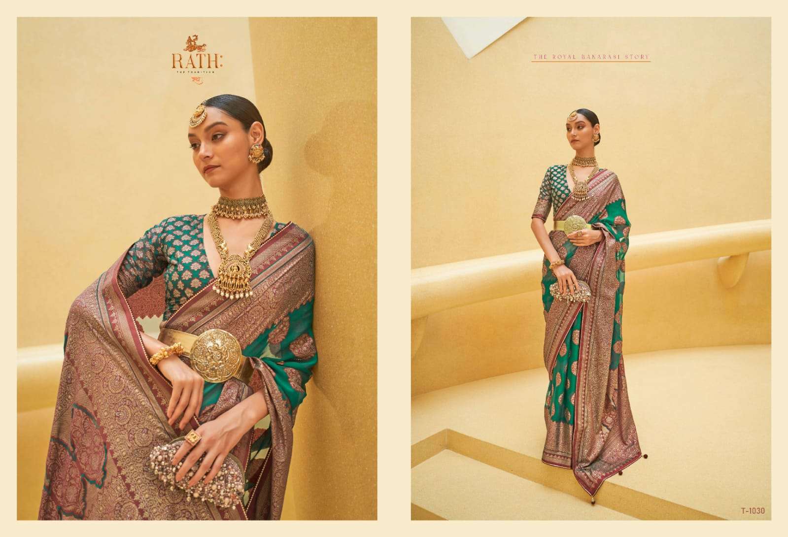 Rajkanya By Rath 1028 To 1039 Series Indian Traditional Wear Collection Beautiful Stylish Fancy Colorful Party Wear & Occasional Wear Organza Brasso Sarees At Wholesale Price