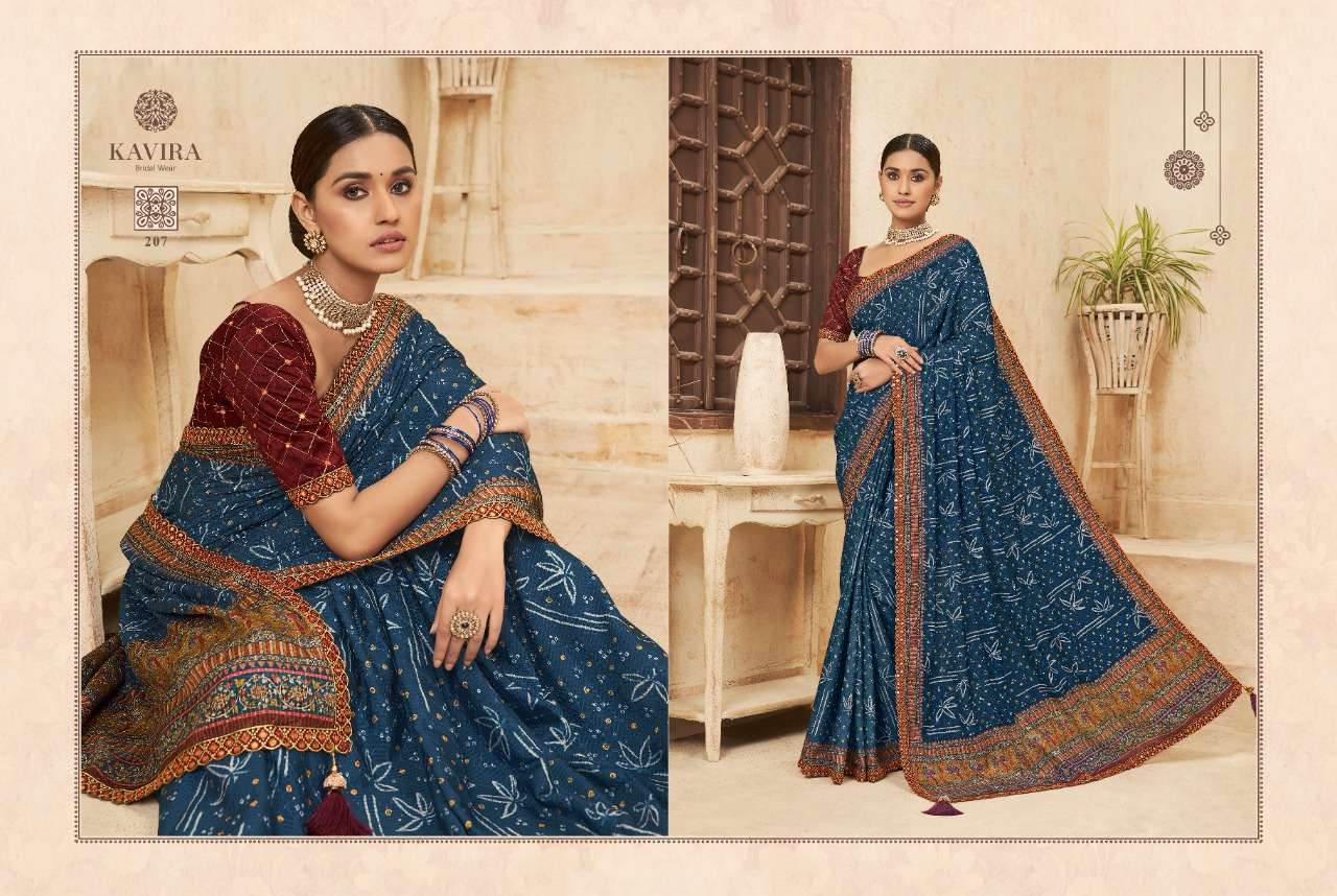 Punam By Kavira 201 To 209 Series Indian Traditional Wear Collection Beautiful Stylish Fancy Colorful Party Wear & Occasional Wear Fancy Sarees At Wholesale Price