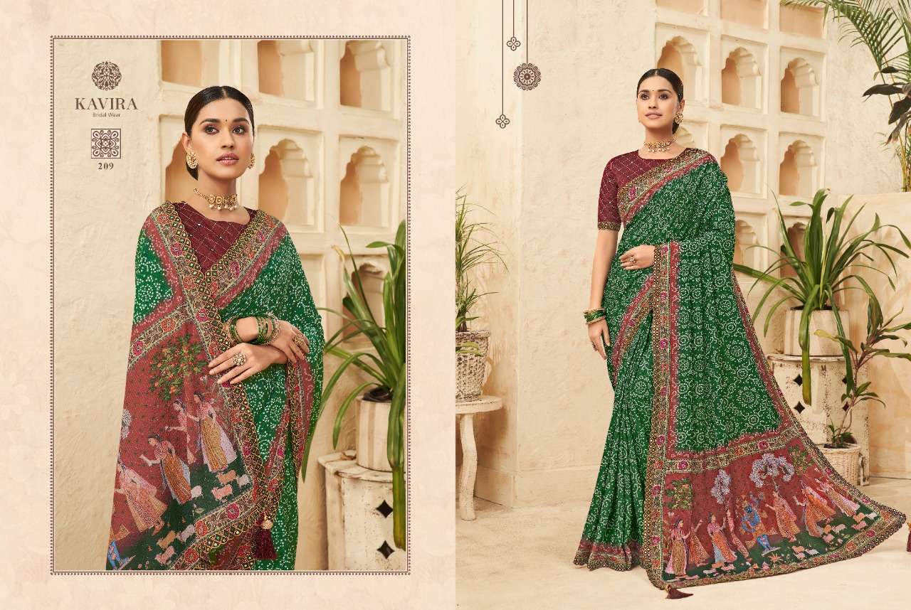 Punam By Kavira 201 To 209 Series Indian Traditional Wear Collection Beautiful Stylish Fancy Colorful Party Wear & Occasional Wear Fancy Sarees At Wholesale Price