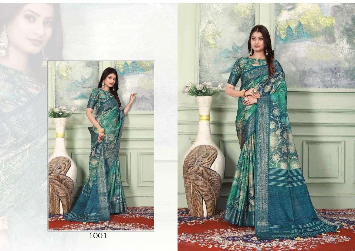 HERITAGE DIGITAL VOL-1 BY MINTORSI 1001 TO 1010 SERIES INDIAN TRADITIONAL WEAR COLLECTION BEAUTIFUL STYLISH FANCY COLORFUL PARTY WEAR & OCCASIONAL WEAR TUSSAR SILK SAREES AT WHOLESALE PRICE
