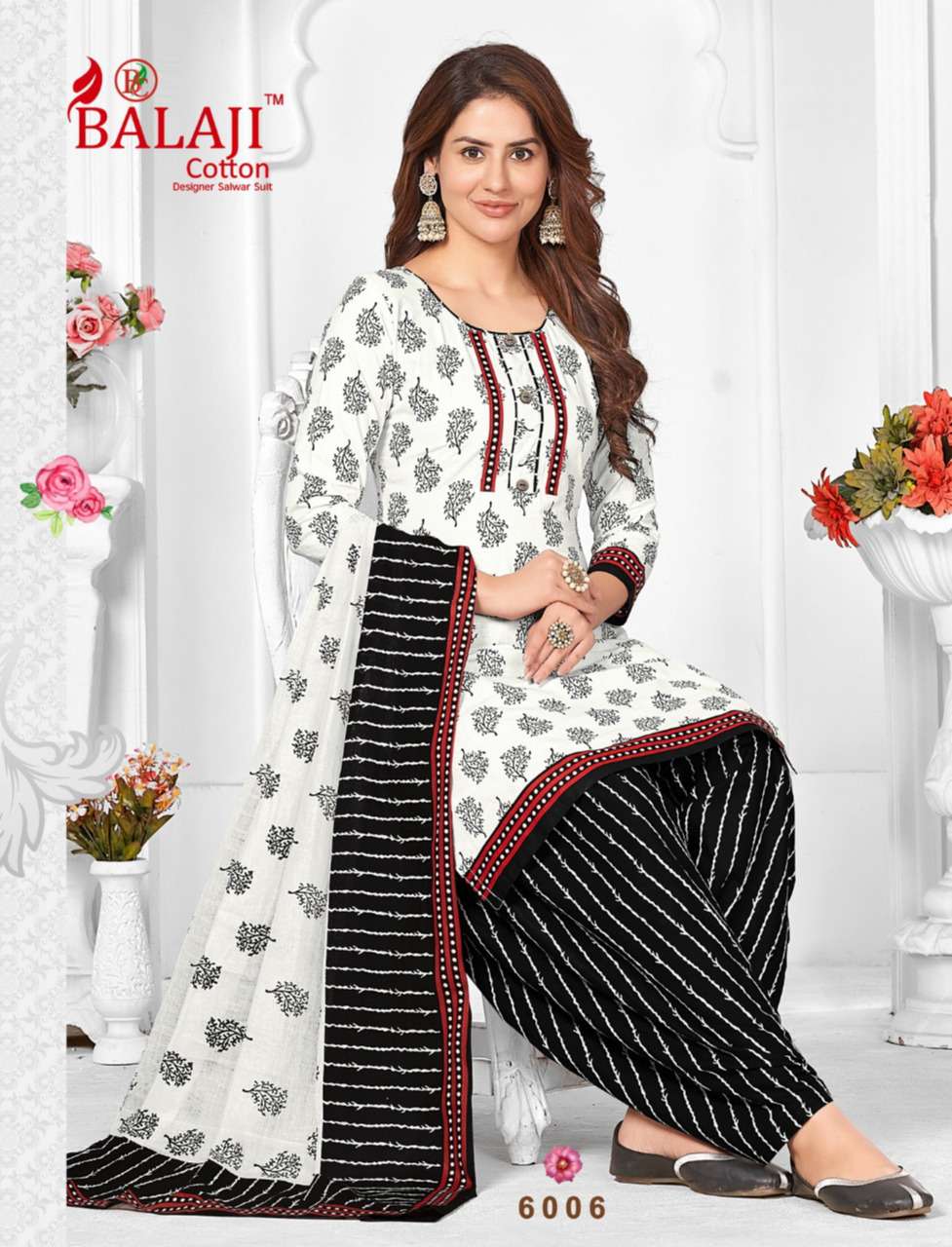 SUI DHAAGA VOL-6 BY BALAJI COTTON 6001 TO 6012 SERIES BEAUTIFUL SUITS COLORFUL STYLISH FANCY CASUAL WEAR & ETHNIC WEAR PURE COTTON PRINT DRESSES AT WHOLESALE PRICE