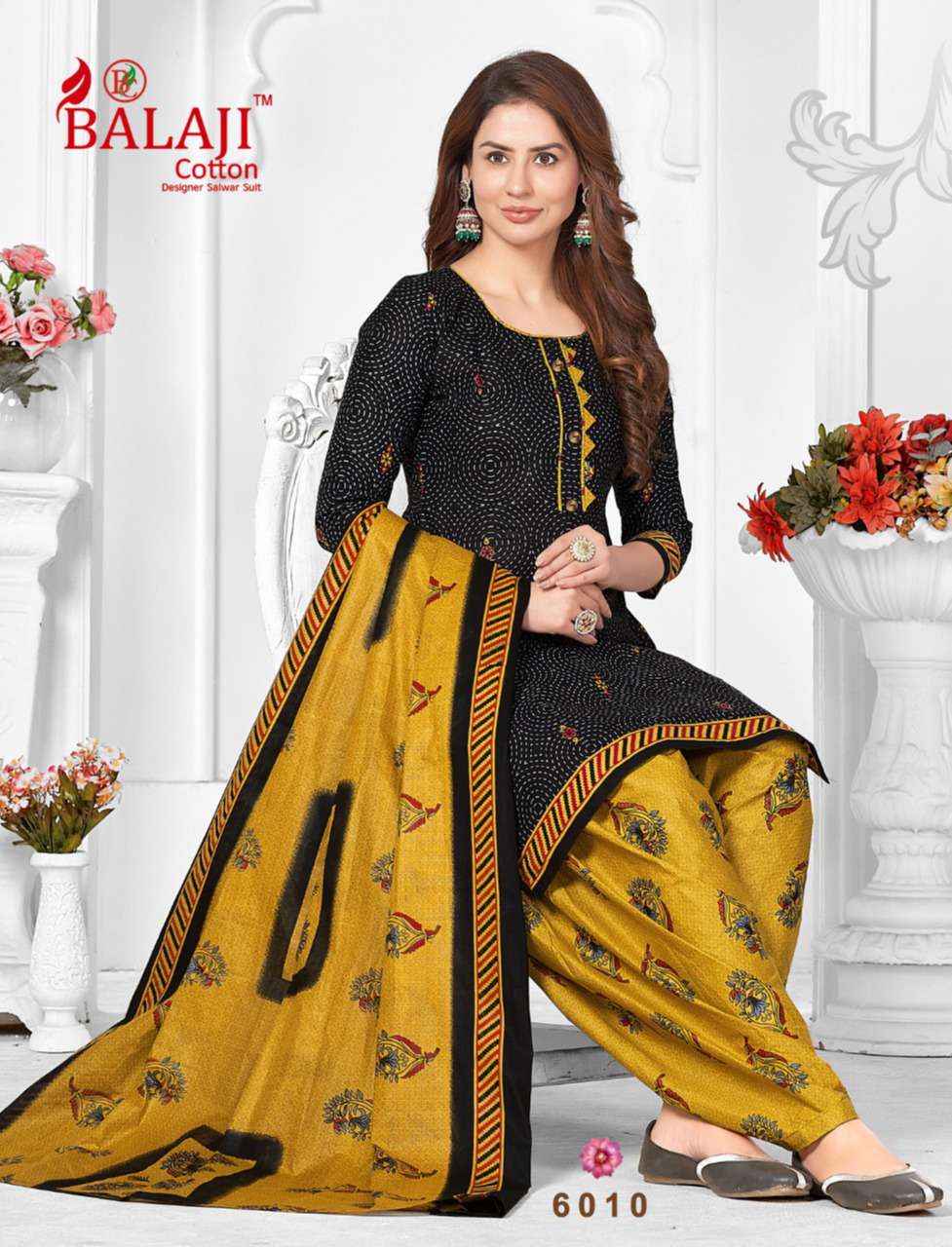 SUI DHAAGA VOL-6 BY BALAJI COTTON 6001 TO 6012 SERIES BEAUTIFUL SUITS COLORFUL STYLISH FANCY CASUAL WEAR & ETHNIC WEAR PURE COTTON PRINT DRESSES AT WHOLESALE PRICE