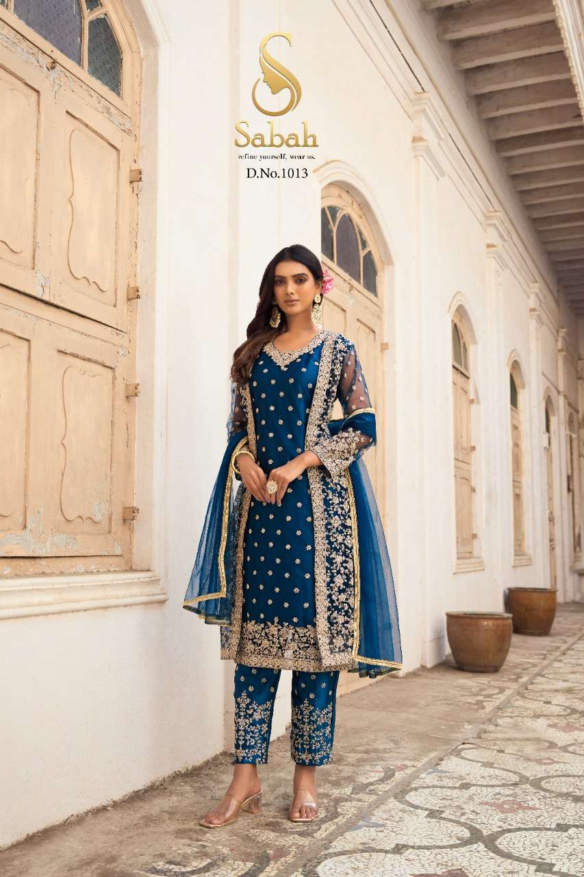 Khwaab By Sabah 1011 To 1016 Series Beautiful Stylish Suits Fancy Colorful Casual Wear & Ethnic Wear & Ready To Wear Heavy Net Dresses At Wholesale Price