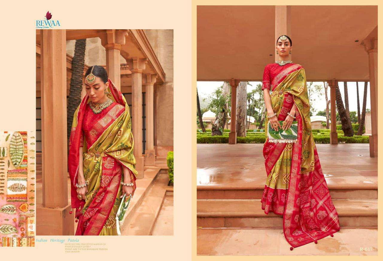 Muhurat By Rewaa 615 To 623 Series Indian Traditional Wear Collection Beautiful Stylish Fancy Colorful Party Wear & Occasional Wear Pure Silk Sarees At Wholesale Price