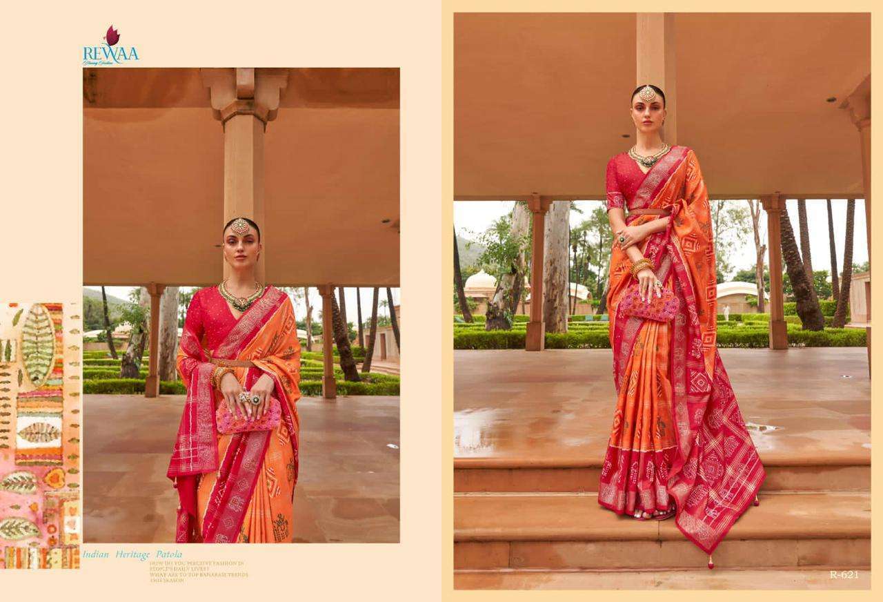 Muhurat By Rewaa 615 To 623 Series Indian Traditional Wear Collection Beautiful Stylish Fancy Colorful Party Wear & Occasional Wear Pure Silk Sarees At Wholesale Price