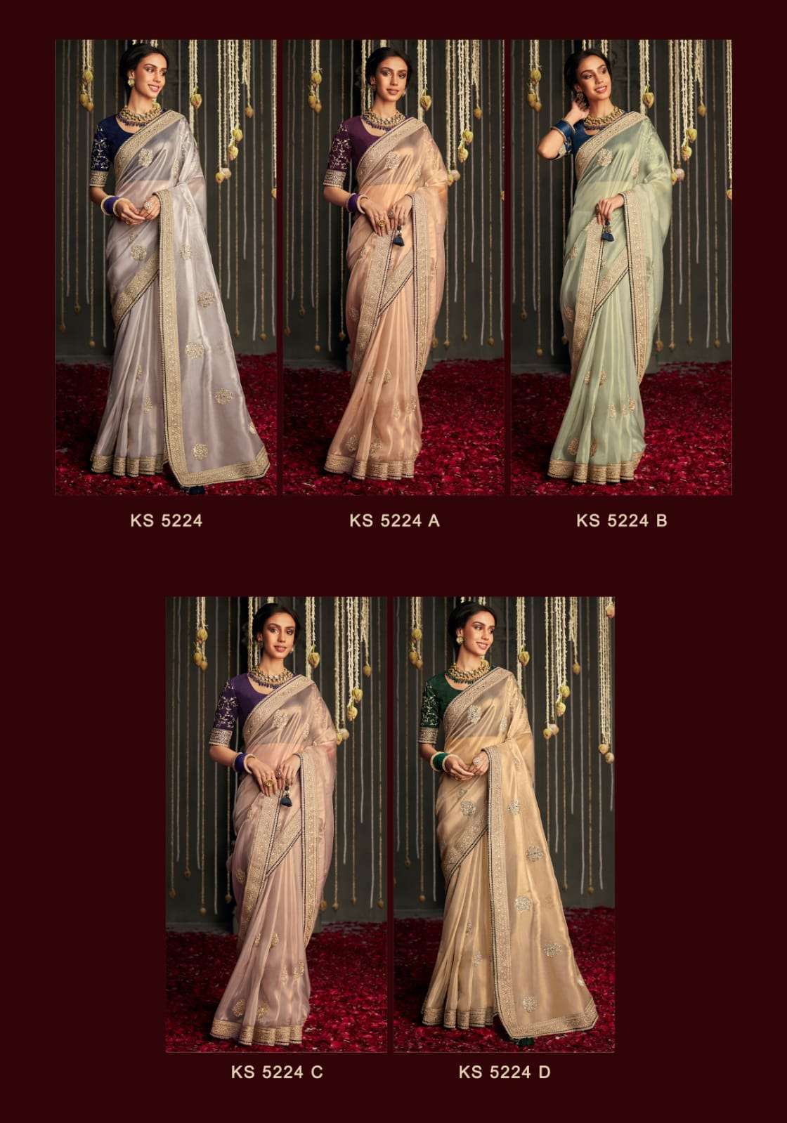 Kajal 5224 Colours By Kimora Fashion Indian Traditional Wear Collection Beautiful Stylish Fancy Colorful Party Wear & Occasional Wear Soft Tissue Silk Sarees At Wholesale Price