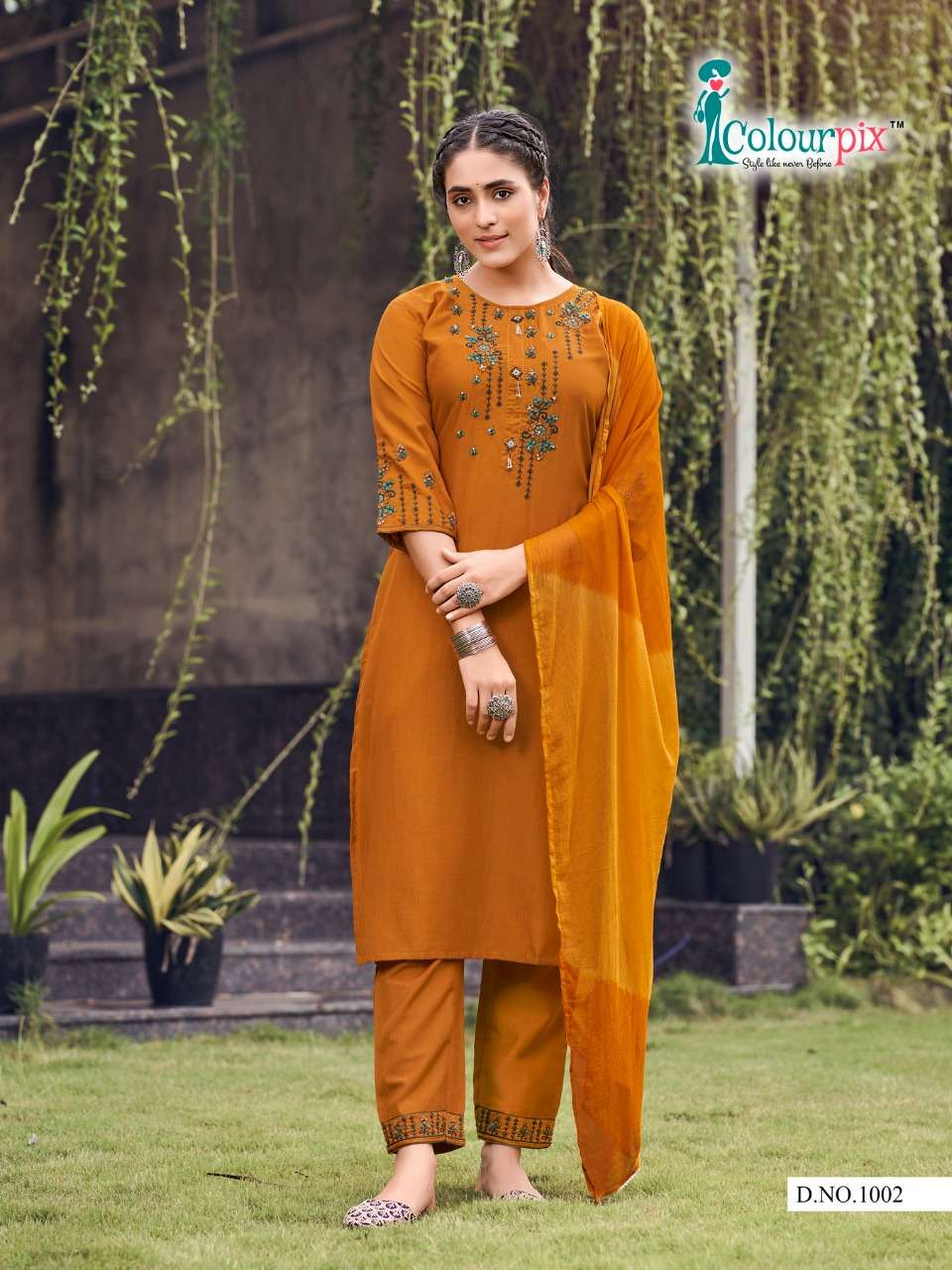 APSARA VOL-1 BY COLOURPIX 1001 TO 1004 SERIES BEAUTIFUL SUITS COLORFUL STYLISH FANCY CASUAL WEAR & ETHNIC WEAR CHINNON SILK DRESSES AT WHOLESALE PRICE