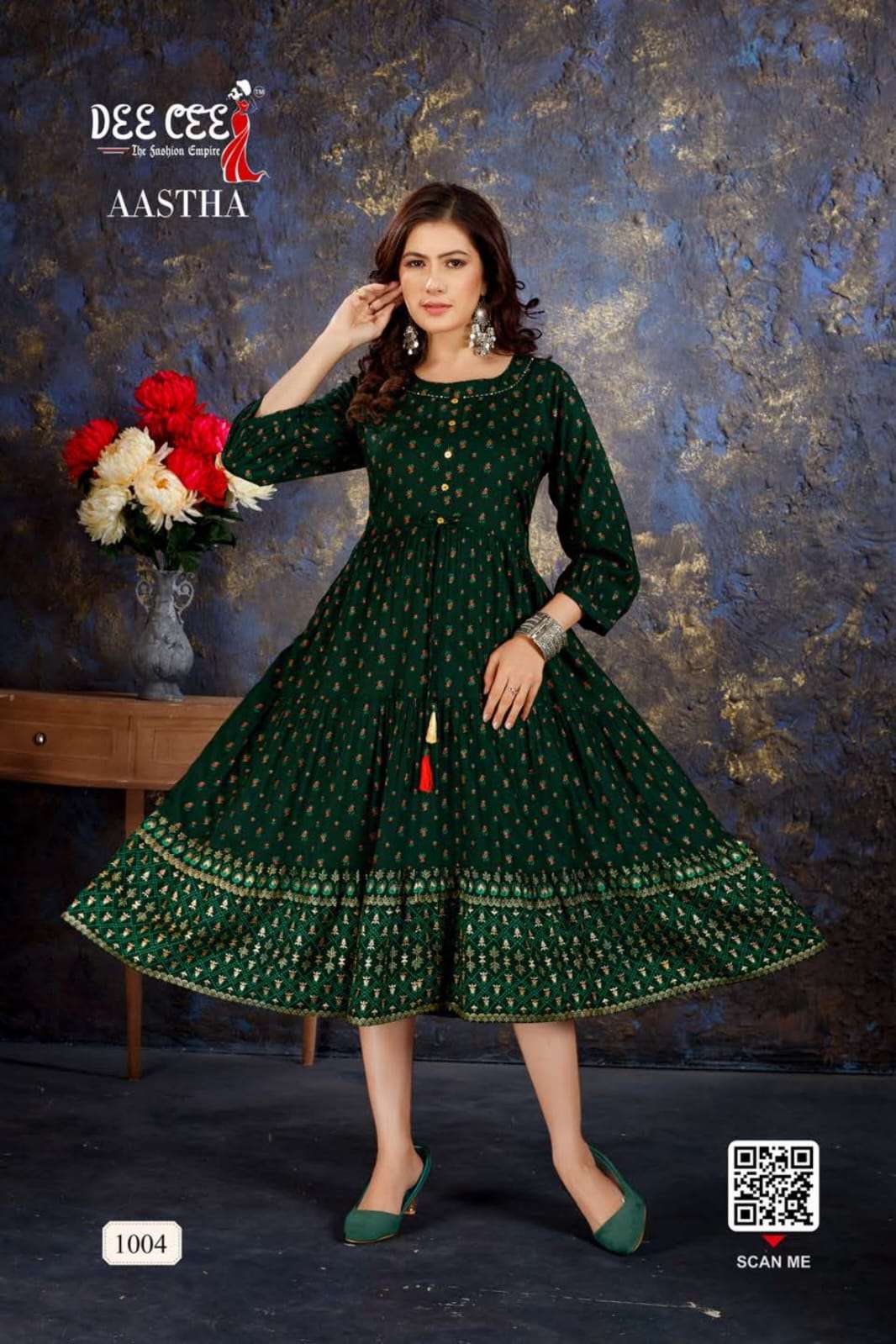 AASTHA BY DEE CEE 1001 TO 1008 SERIES DESIGNER STYLISH FANCY COLORFUL BEAUTIFUL PARTY WEAR & ETHNIC WEAR COLLECTION RAYON PRINT KURTIS AT WHOLESALE PRICE
