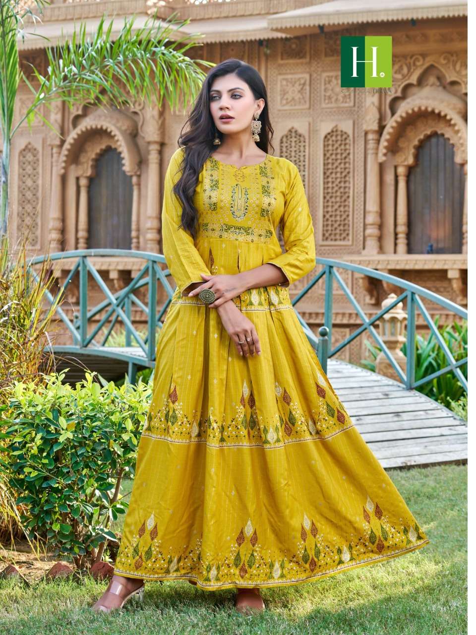 Saina By Hirwa 1001 To 1010 Series Beautiful Stylish Fancy Colorful Casual Wear & Ethnic Wear Heavy Rayon Gowns At Wholesale Price