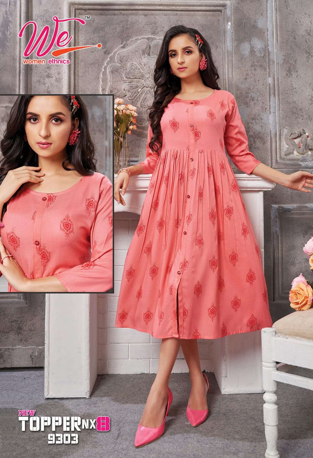 NEW TOPPER NX VOL-8 BY WOMEN ETHNICS 9301 TO 9308 SERIES BEAUTIFUL STYLISH FANCY COLORFUL CASUAL WEAR & ETHNIC WEAR RAYON KURTIS AT WHOLESALE PRICE