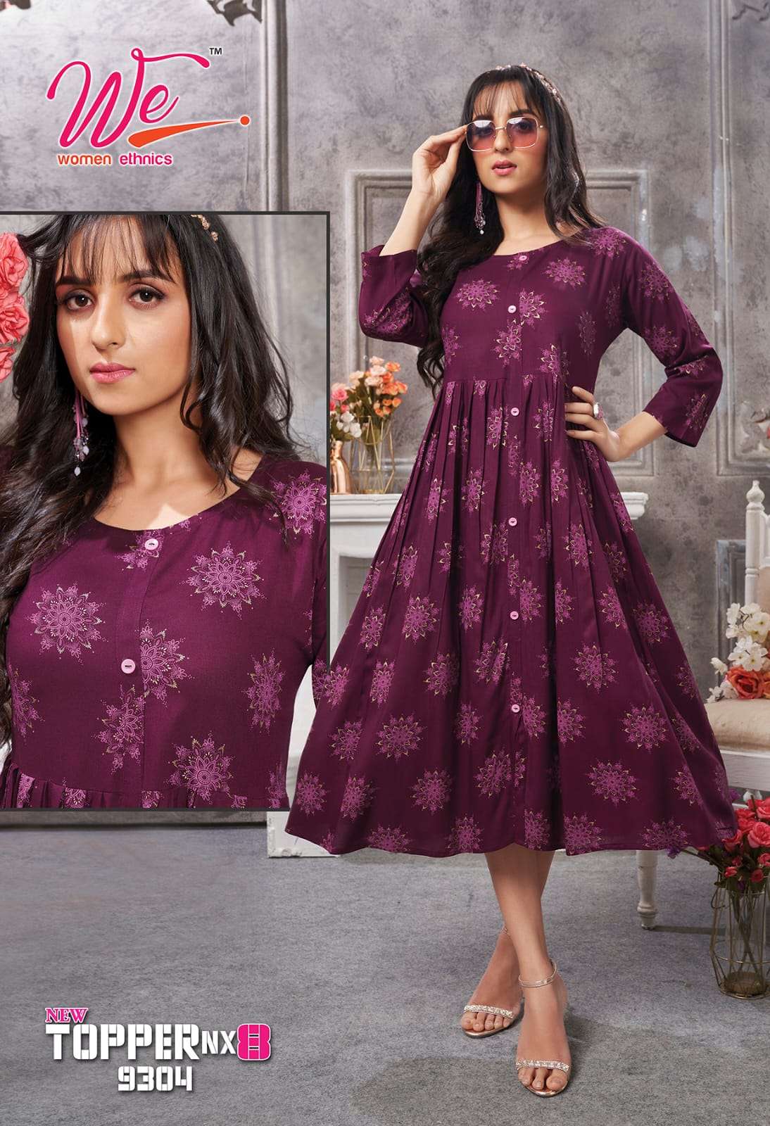 NEW TOPPER NX VOL-8 BY WOMEN ETHNICS 9301 TO 9308 SERIES BEAUTIFUL STYLISH FANCY COLORFUL CASUAL WEAR & ETHNIC WEAR RAYON KURTIS AT WHOLESALE PRICE