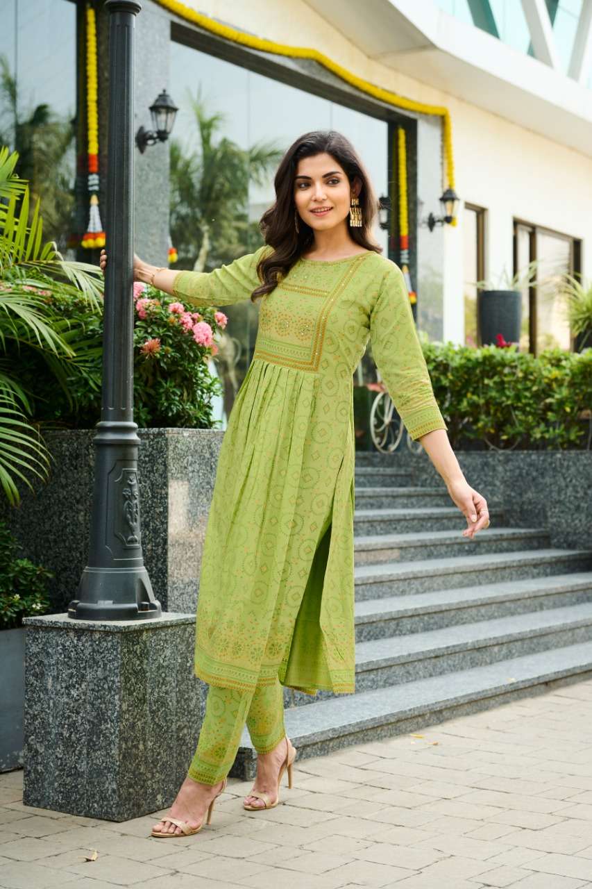 SAARVI VOL-1 BY RANGJYOT FASHION 1001 TO 1008 SERIES DESIGNER STYLISH FANCY COLORFUL BEAUTIFUL PARTY WEAR & ETHNIC WEAR COLLECTION RAYON KURTIS WITH BOTTOM AT WHOLESALE PRICE